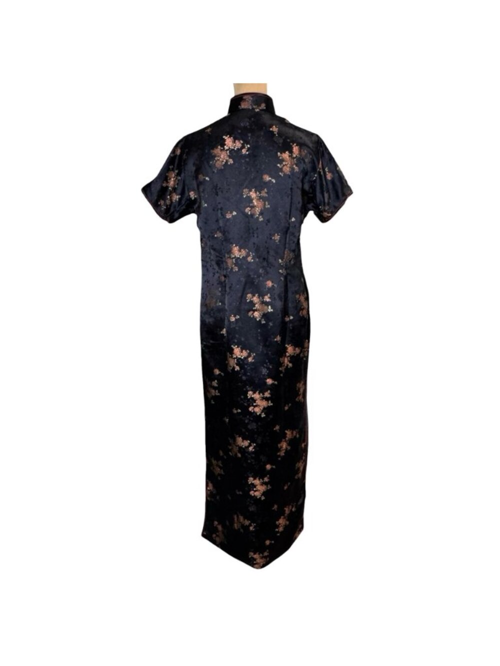 NWT Vintage 90s Salz Squirrel Cheongsam Maxi Dress Sz XL Satin Mandarin Asian - Picture 4 of 16
